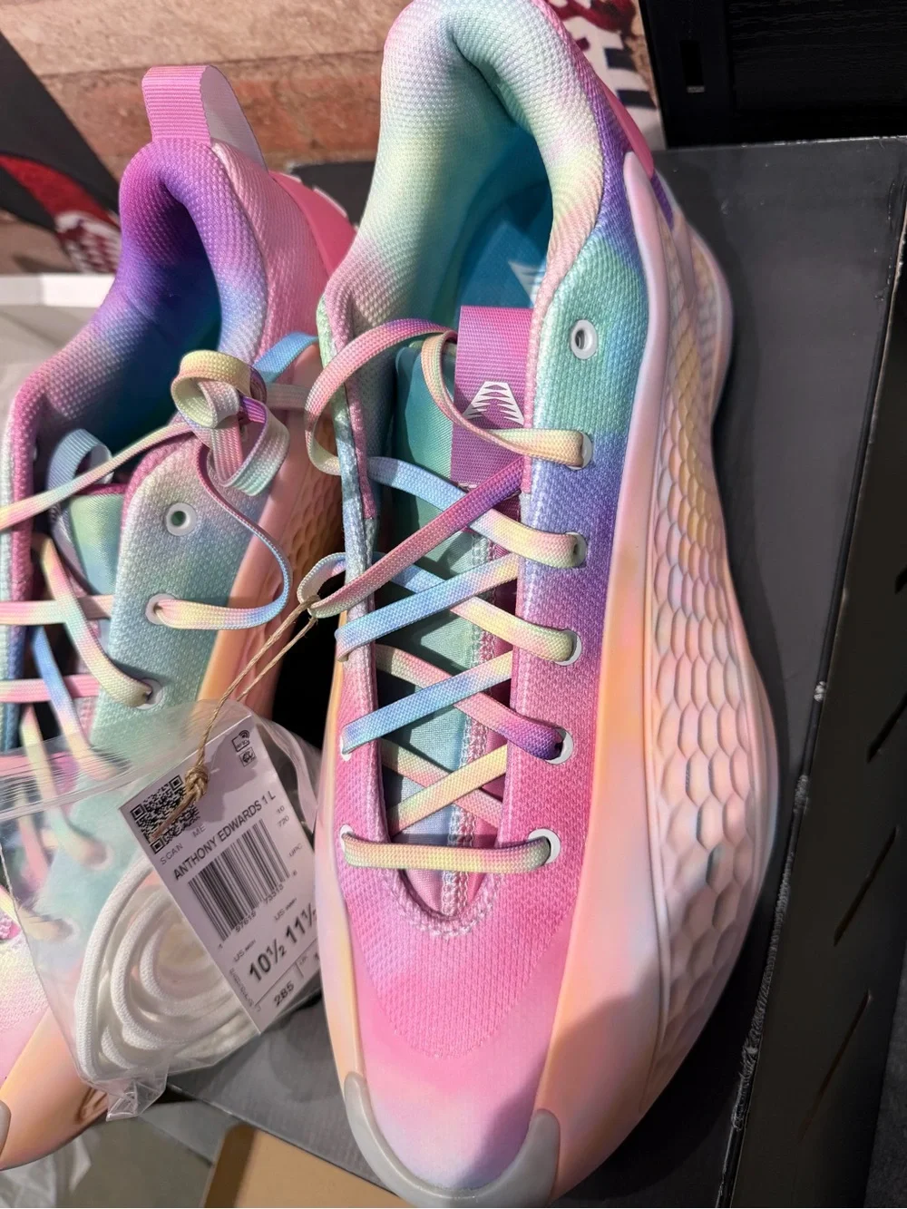 Anthony Edward’s candy Gradient Lace-Up Athletic Sneakers - Pink/Multicolor